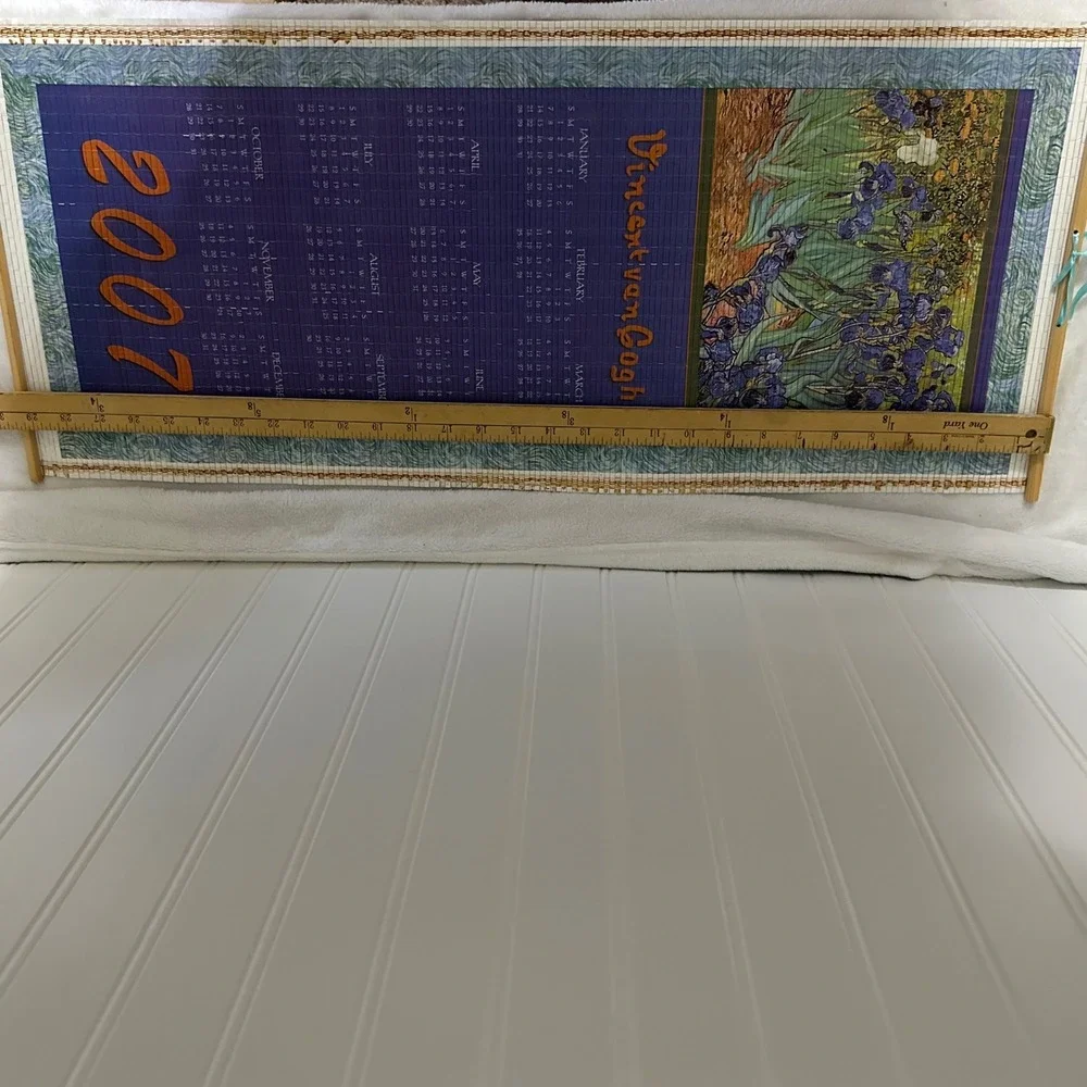 Vincent van Gogh Bamboo Wall Scroll Calendar Set 2007 2008 Sunflowers Irises Art